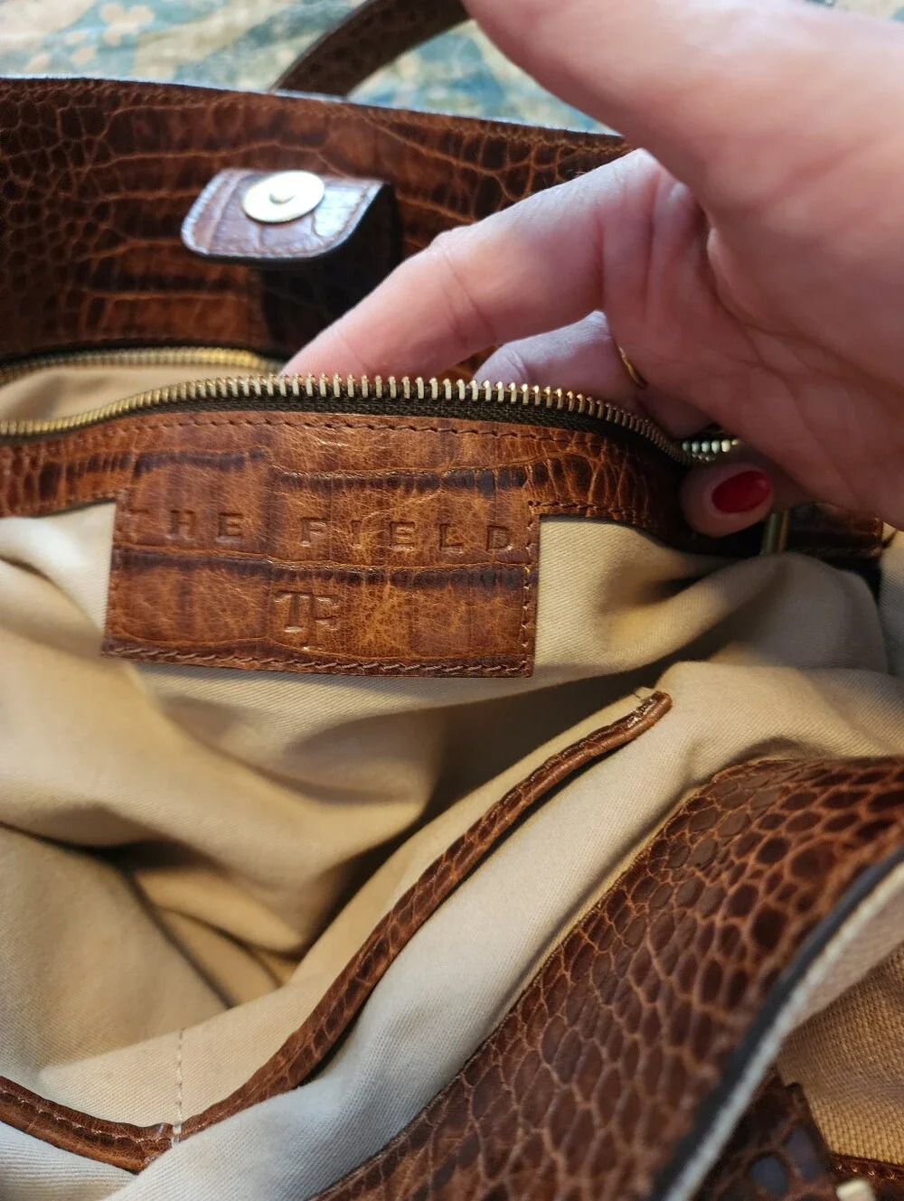 Will Leather Goods The Field Canvas & Croc Leather Tote Bag